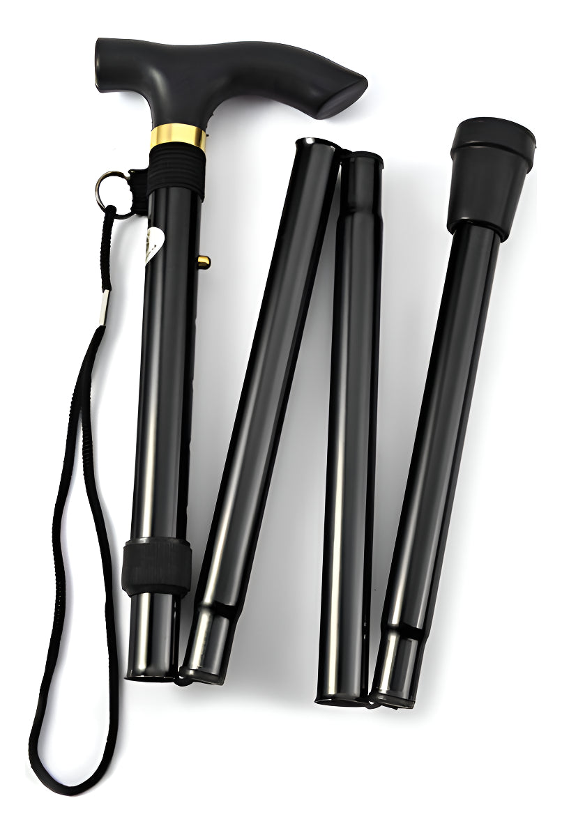Folding Aluminum Cane with Height Adjustment for Elderly People