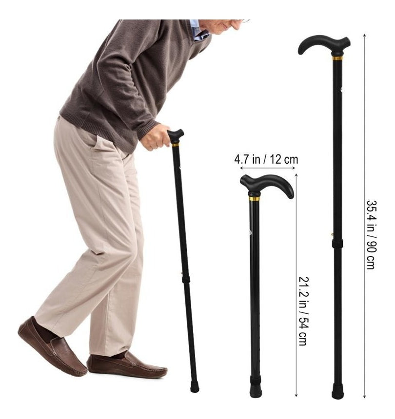 Folding Aluminum Cane with Height Adjustment for Elderly People