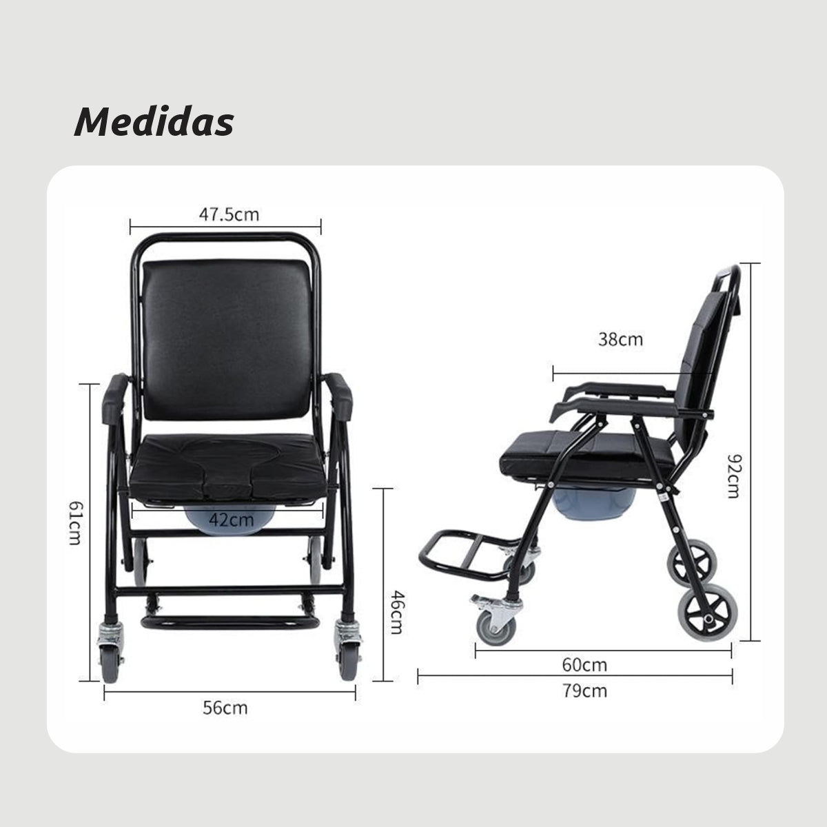 Wheelchair for Showering, Bathing Chair/Stool for the Elderly