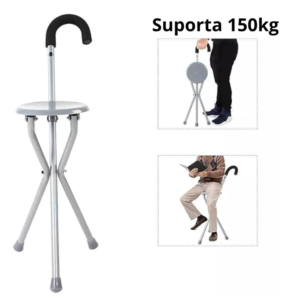 Portable Cane with Seat for the Elderly