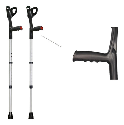 Pair of Adjustable Canadian Crutches, Aluminum Crutches for Elderly People