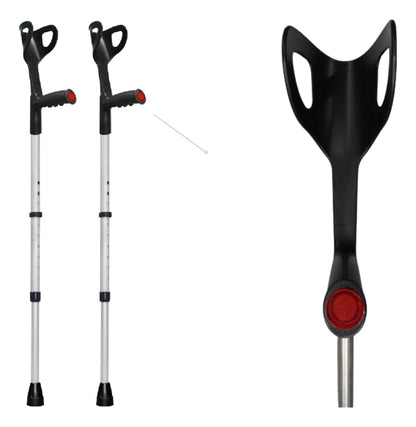 Pair of Adjustable Canadian Crutches, Aluminum Crutches for Elderly People