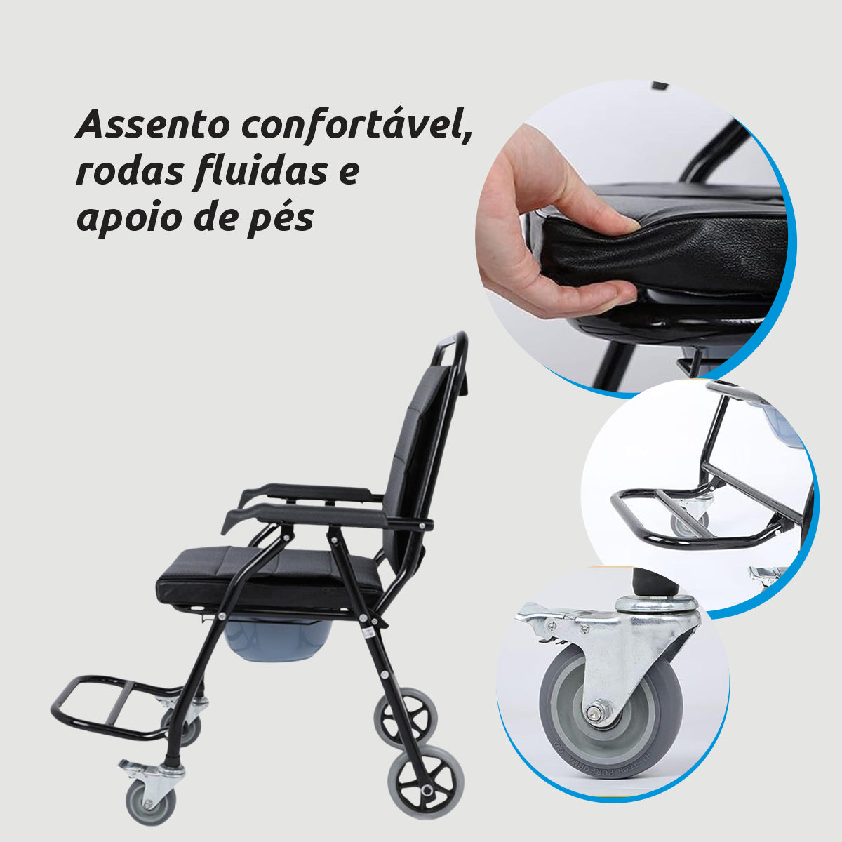 Wheelchair for Showering, Bathing Chair/Stool for the Elderly