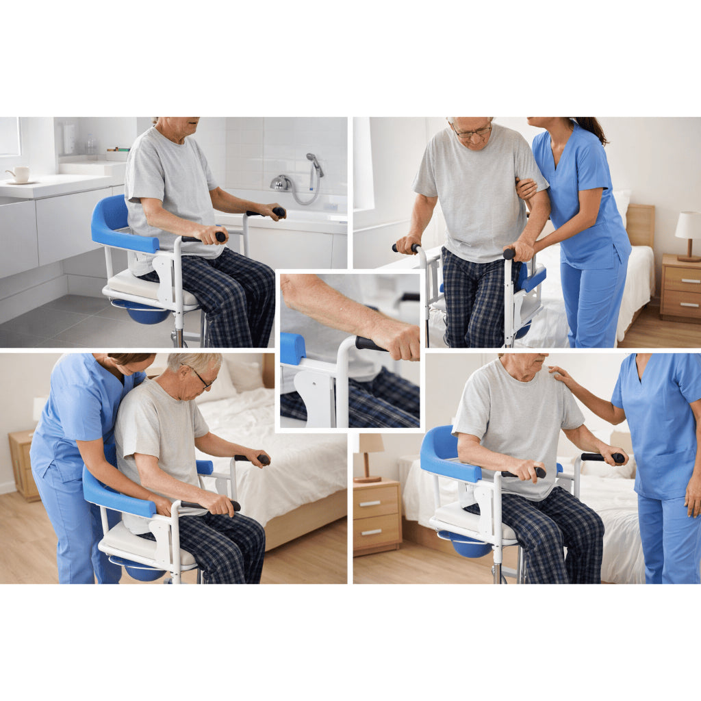 WINNERMED Patient Lift Transfer Chair for Elderly and Home, Portable Adjustable Height Lift Nursing Wheelchair WINNERMED Patient Lift Transfer Chair for Elderly and Home, Portable Adjustable Height Lift Nursing Wheelchair