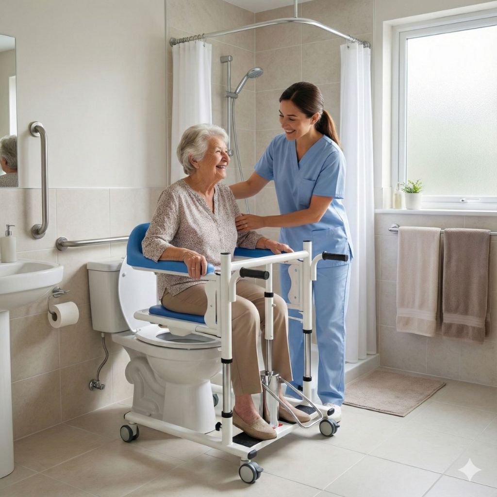 WINNERMED Patient Lift Transfer Chair for Elderly and Home, Portable Adjustable Height Lift Nursing Wheelchair WINNERMED Patient Lift Transfer Chair for Elderly and Home, Portable Adjustable Height Lift Nursing Wheelchair