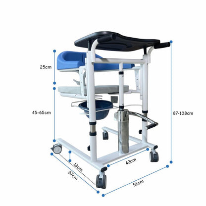 WINNERMED Patient Lift Transfer Chair for Elderly and Home, Portable Adjustable Height Lift Nursing Wheelchair WINNERMED Patient Lift Transfer Chair for Elderly and Home, Portable Adjustable Height Lift Nursing Wheelchair