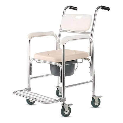 Wheeled toilet chair Disabled toilet chair Toilet stool Movable with pedals