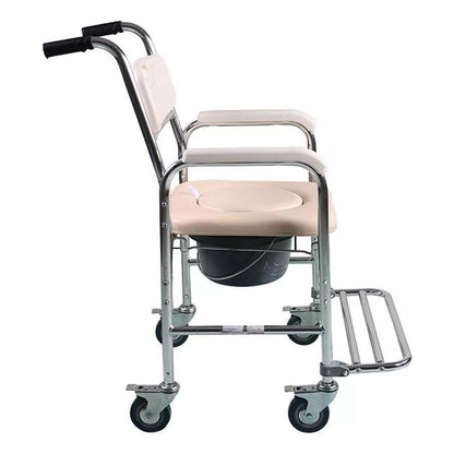 Wheeled toilet chair Disabled toilet chair Toilet stool Movable with pedals